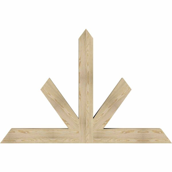 Ekena Millwork Saratoga Rough Sawn Timber Gable Bracket, Douglas Fir, 72"W x 48"H x 6"D x 6"F, 16/12 Pitch GBW072X48X0606SAR00RDF - main
